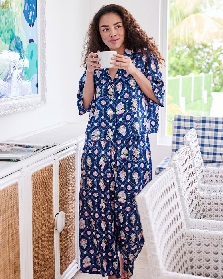 Underwater Enchantment - Eco Satin Wildest Dreams Set - Navy - Printfresh