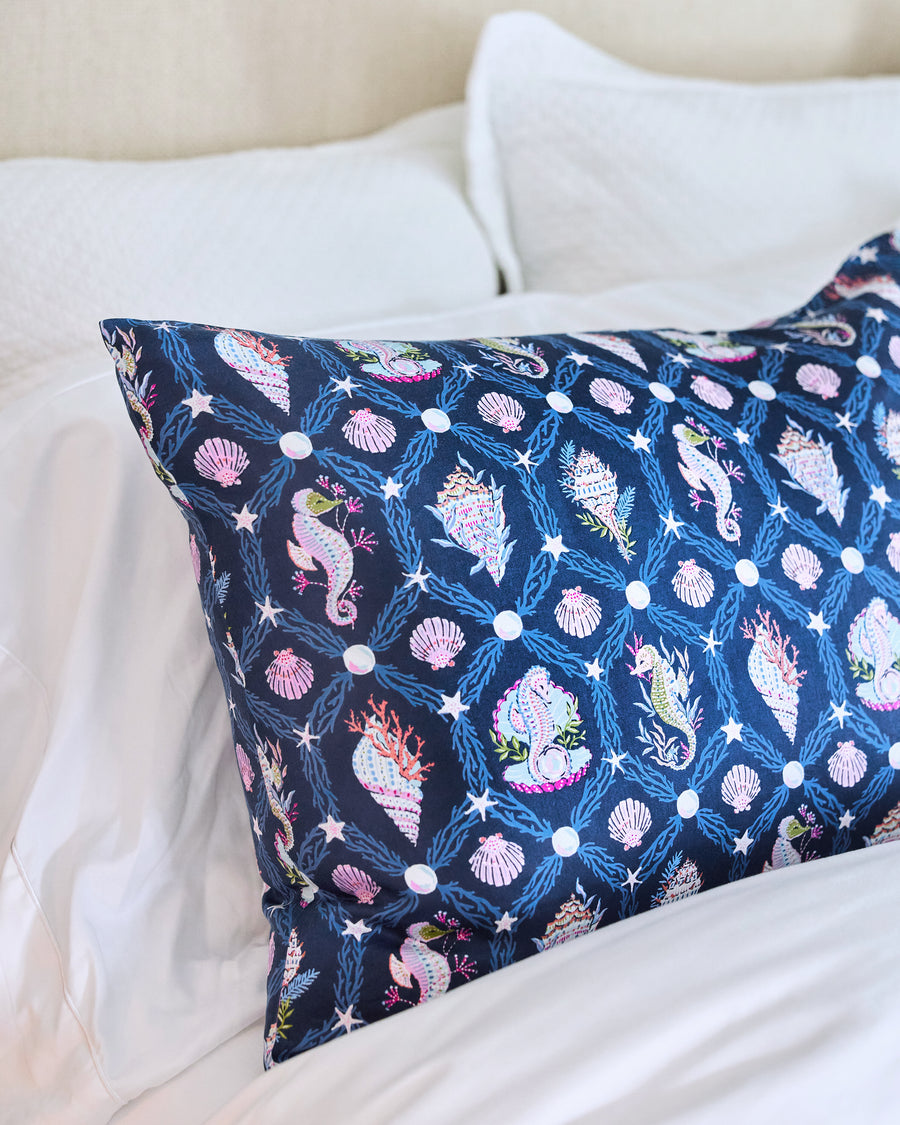 Underwater Enchantment - Eco Satin Pillowcase - Navy - Printfresh