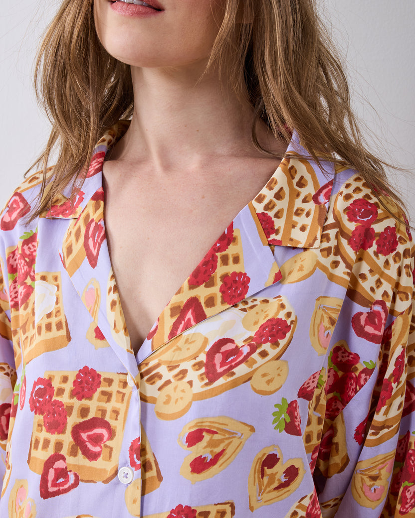 Waffles in Bed - Eco Satin Sweet Dreams Set - Lavender - Printfresh