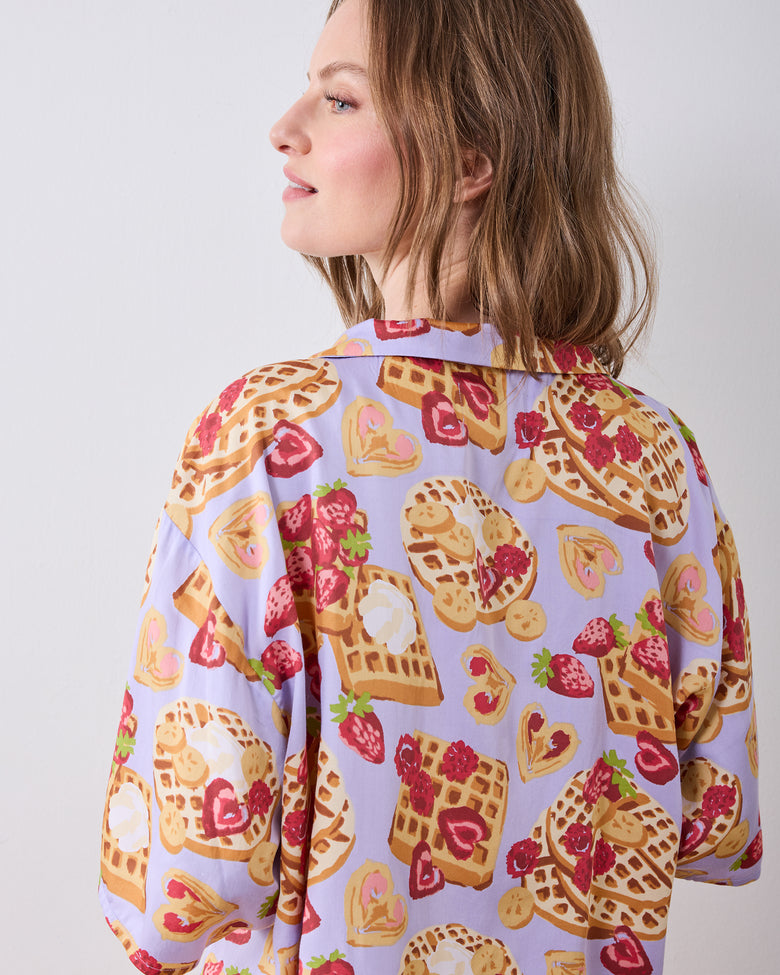 Waffles in Bed - Eco Satin Sweet Dreams Set - Lavender - Printfresh