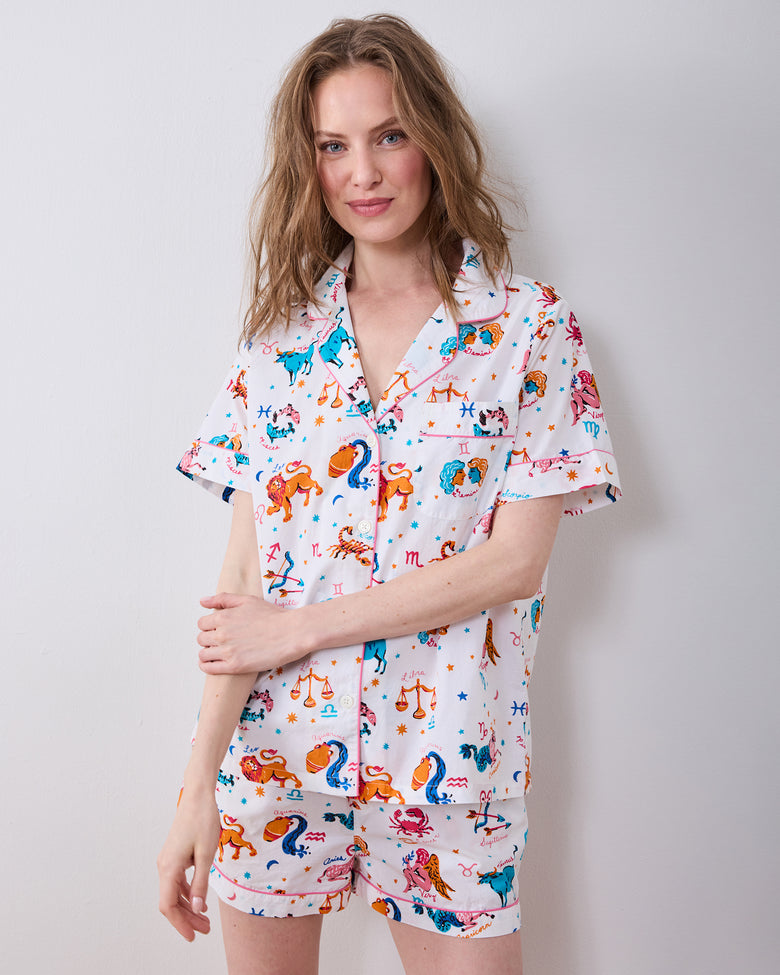 What’s Your Sign? - Short PJ Set - Cloud - Printfresh