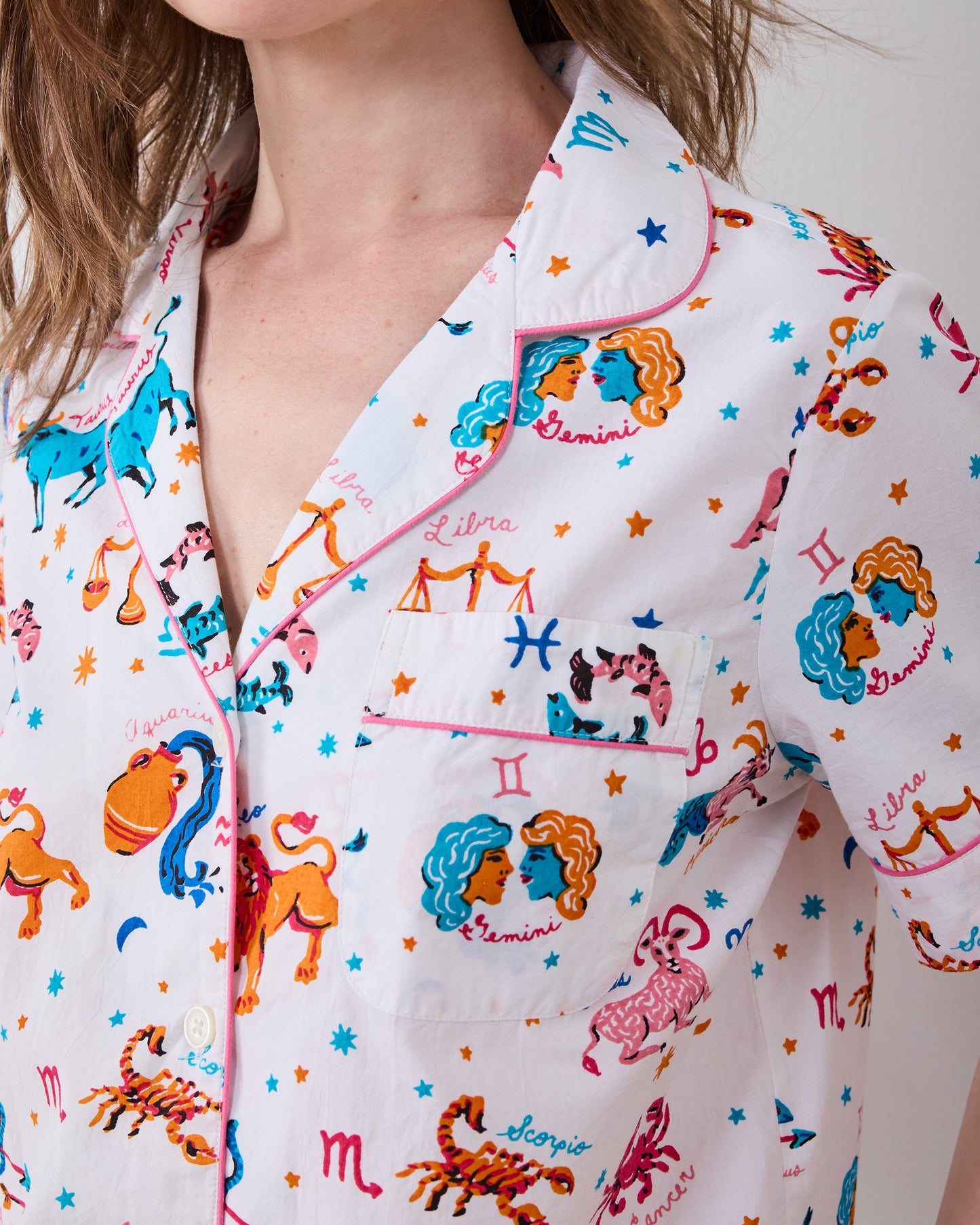 What’s Your Sign? - Short PJ Set - Cloud - Printfresh