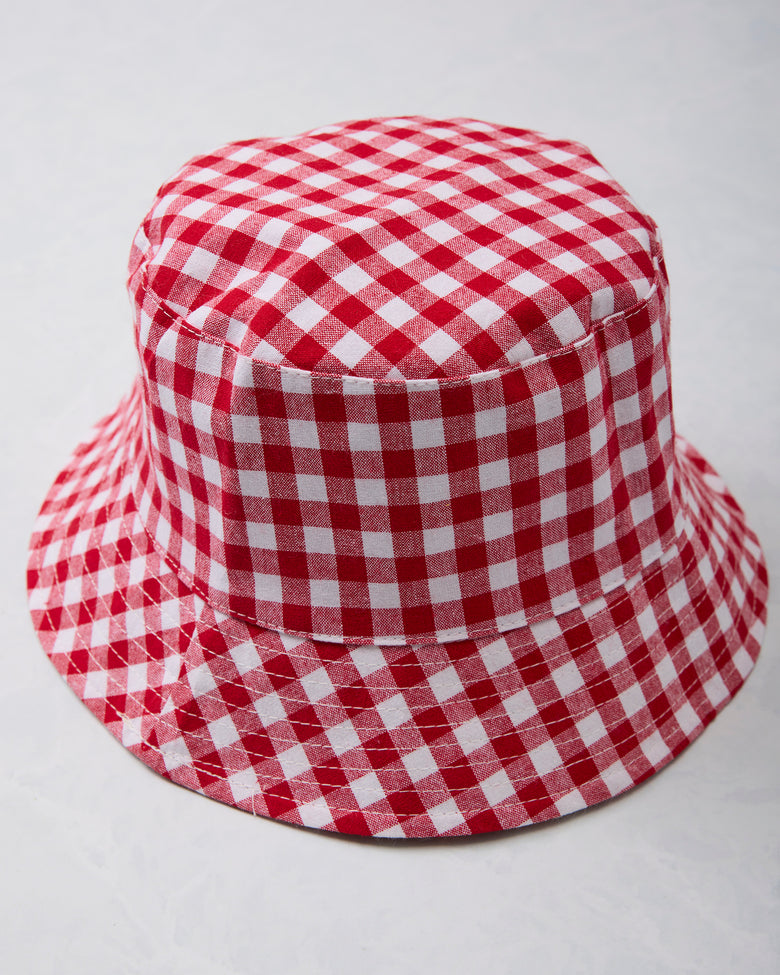 Red Gingham -  Reversible Bucket Hat - Fashion City - Printfresh