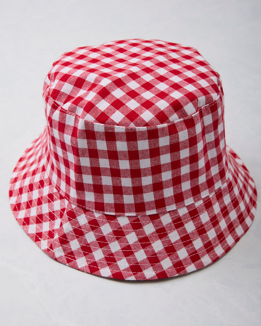 Red Gingham -  Reversible Bucket Hat - Fashion City - Printfresh