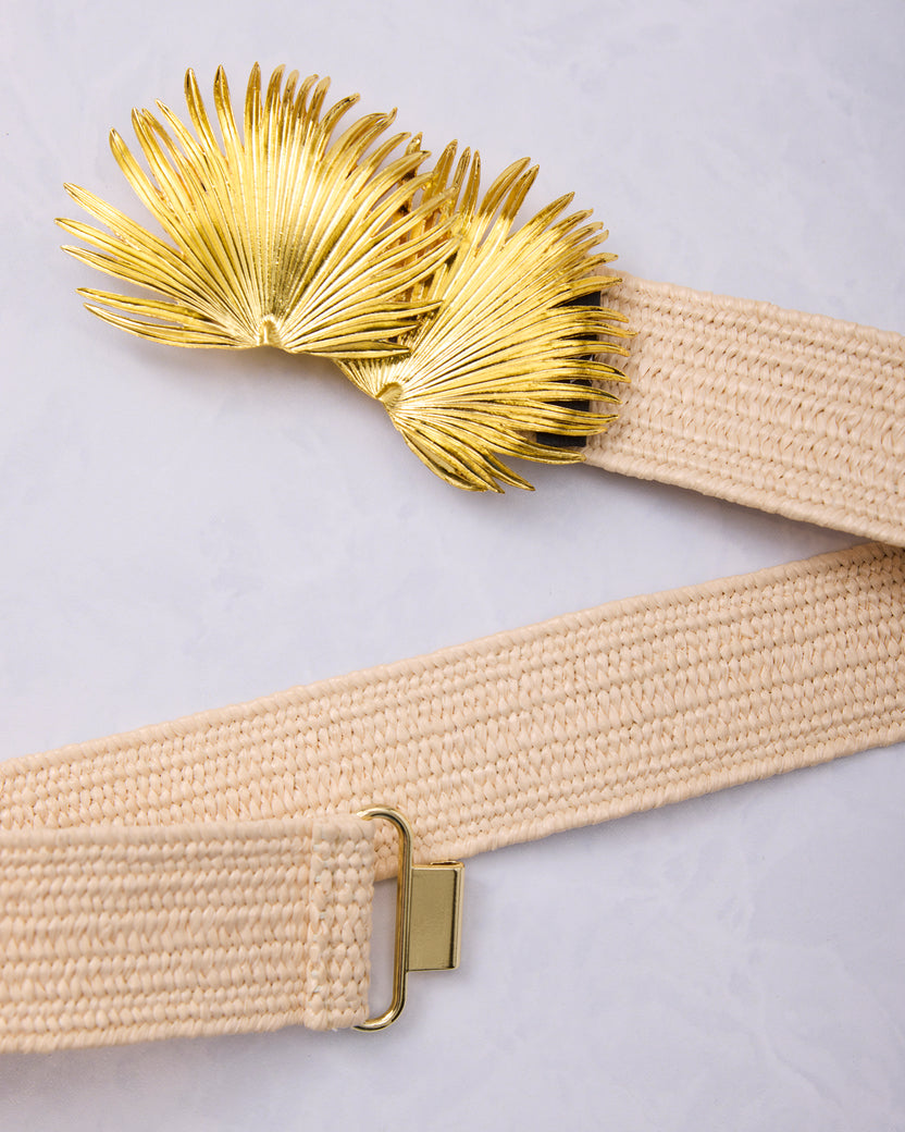 Gold Palm Frond - Interchangeable Belt Buckle - Garland Bags - Printfresh