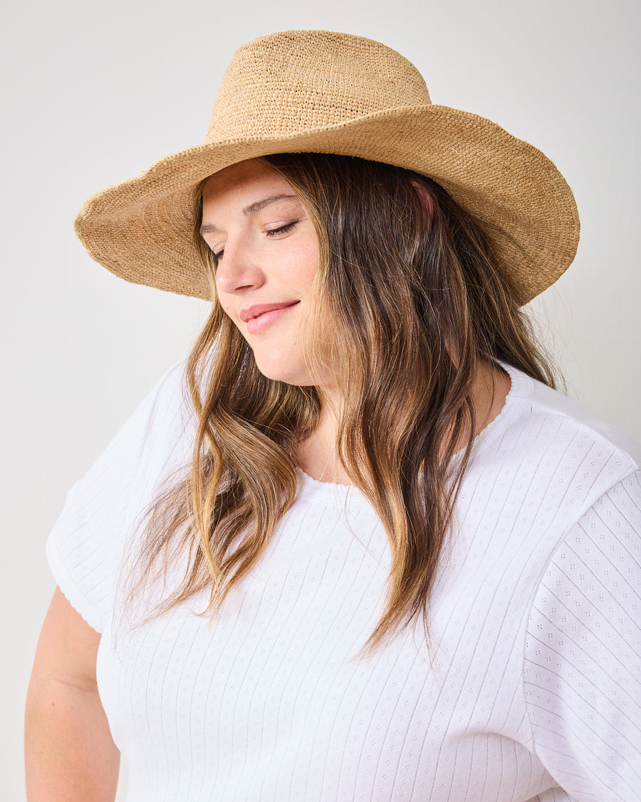 Natural - Raffia Crochet Continental Hat - Hat Attack - Printfresh