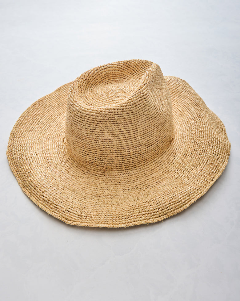 Natural - Raffia Crochet Continental Hat - Hat Attack - Printfresh
