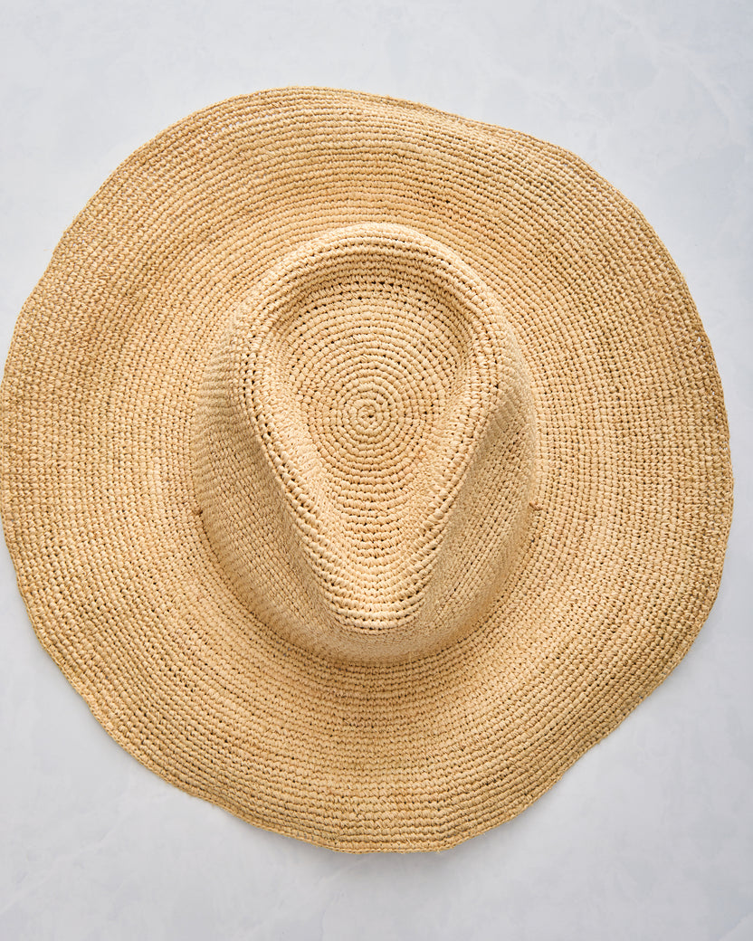 Natural - Raffia Crochet Continental Hat - Hat Attack - Printfresh
