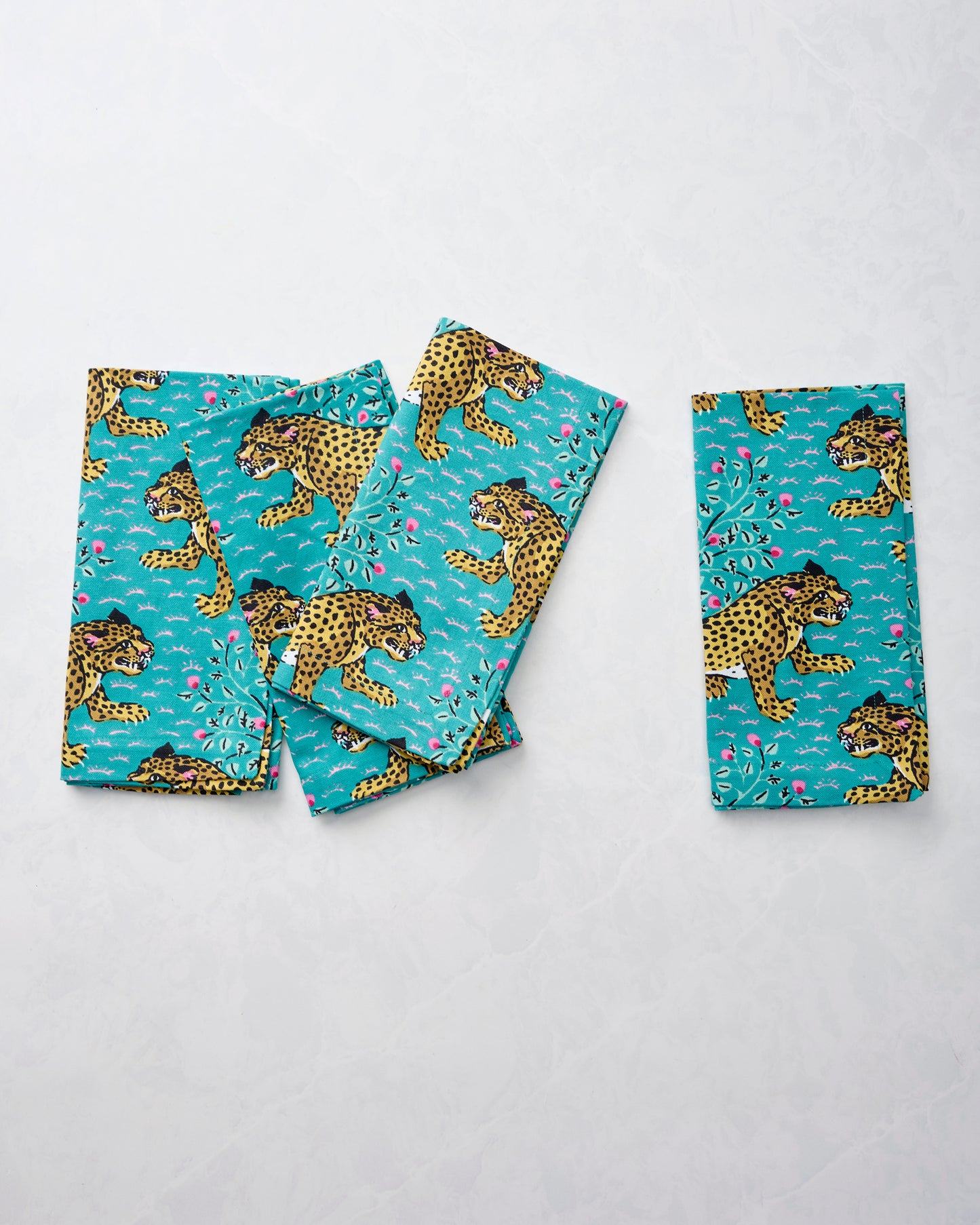 Bagheera - Dinner Napkins Set Of 4 - Turquoise - Printfresh