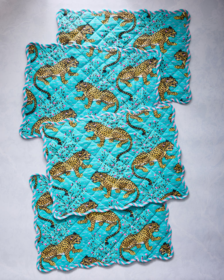 Bagheera - Placemats Set of 4 - Turquoise - Printfresh