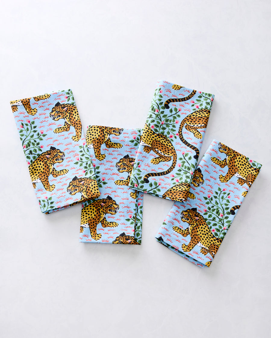 Bagheera - Dinner Napkins Set Of 4 - Pale Blue - Printfresh