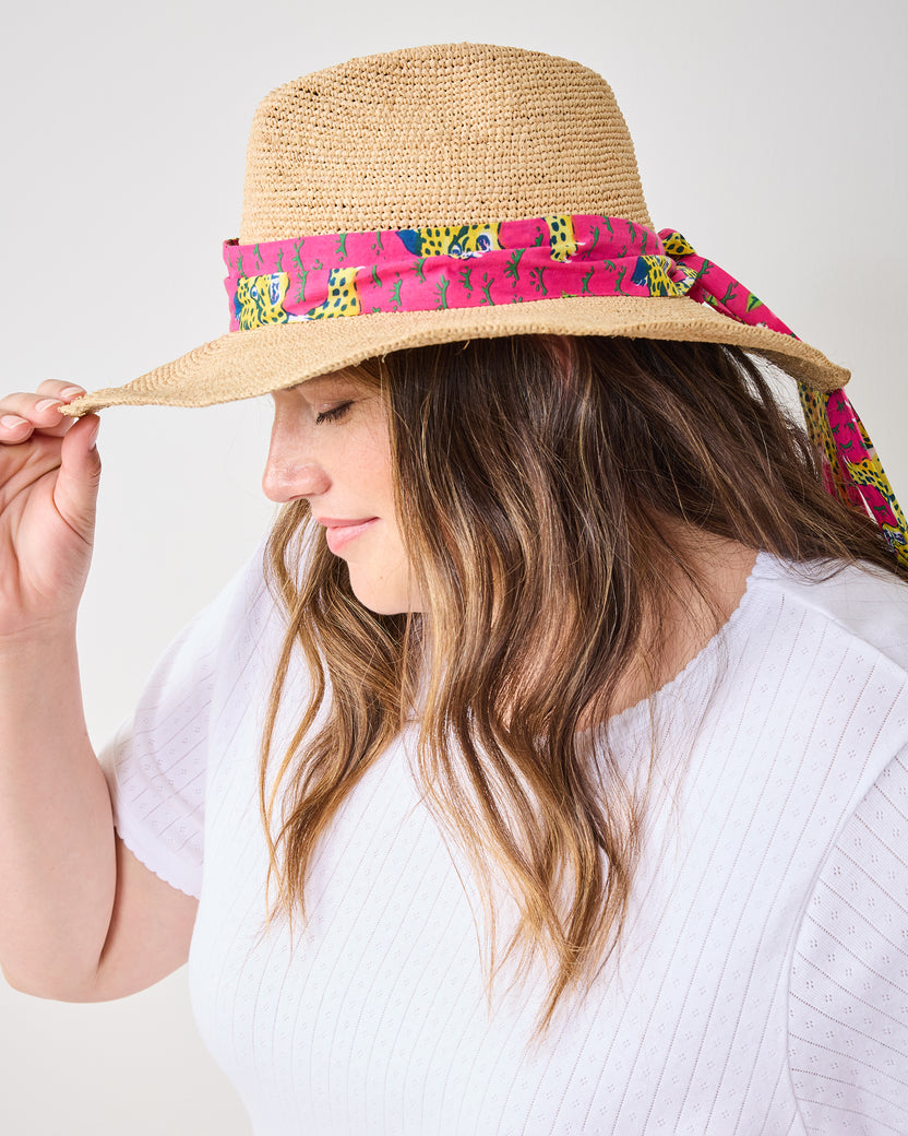 Bagheera - Laguna Hat Tie - Hot Pink