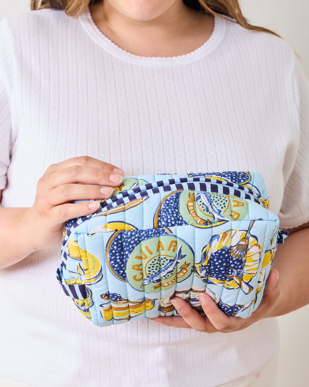 Champagne & Caviar - Three's Best Pouch Set - Pale Blue - Printfresh
