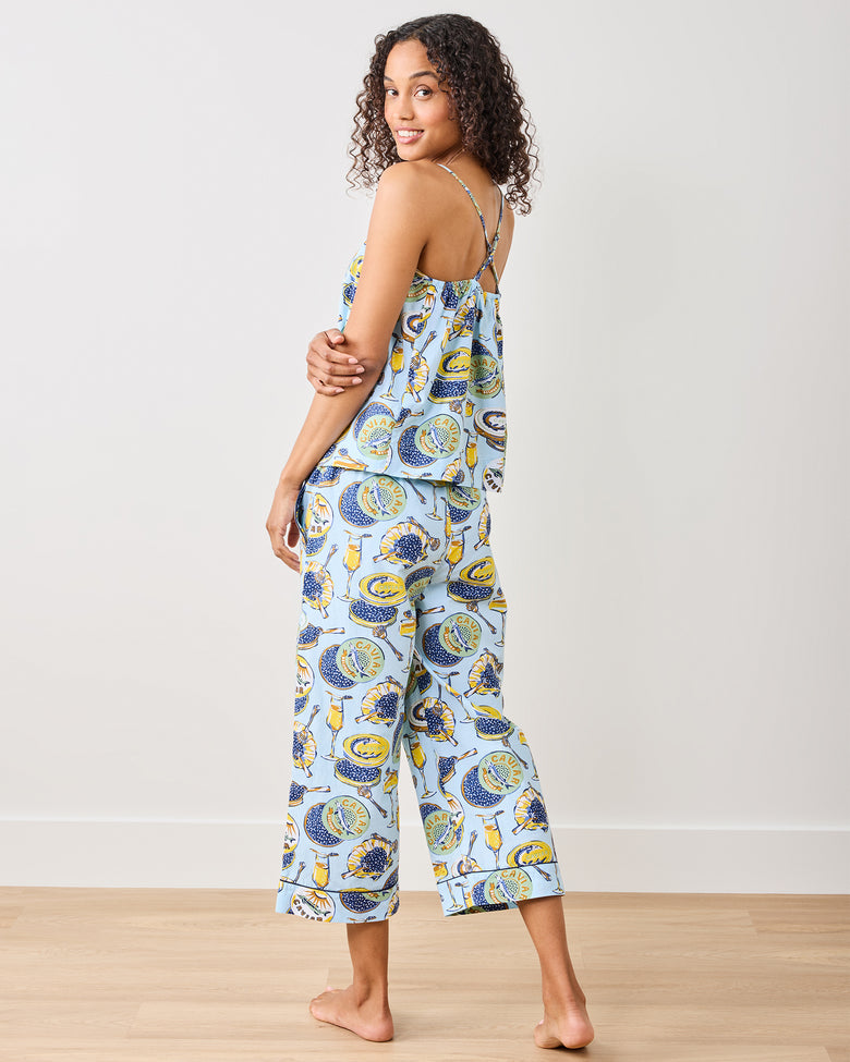 Champagne & Caviar - Cami Cropped Set - Pale Blue - Printfresh
