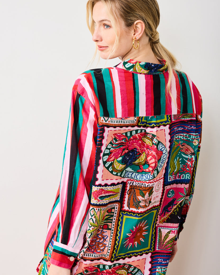 Colorful Coast - Everyday Button Down - Vibrant Ink - Printfresh