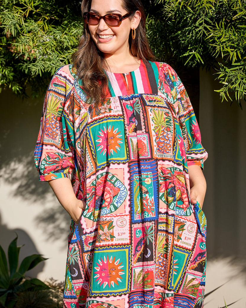 Colorful Coast - Vista Dress - Vibrant Ink - Printfresh