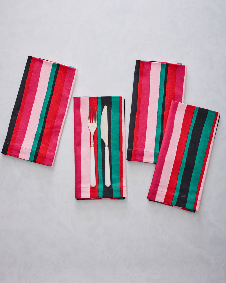 Colorful Coast - Dinner Napkins Set Of 4 - Vibrant Ink - Printfresh