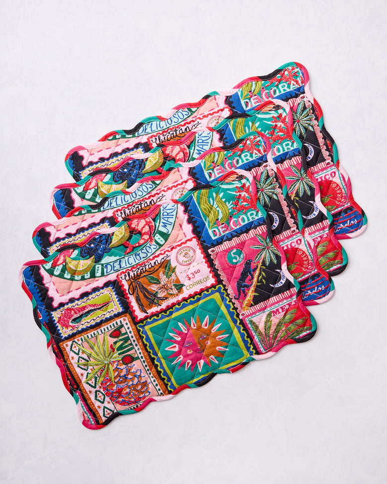 Colorful Coast - Placemats Set of 4 - Vibrant Ink - Printfresh