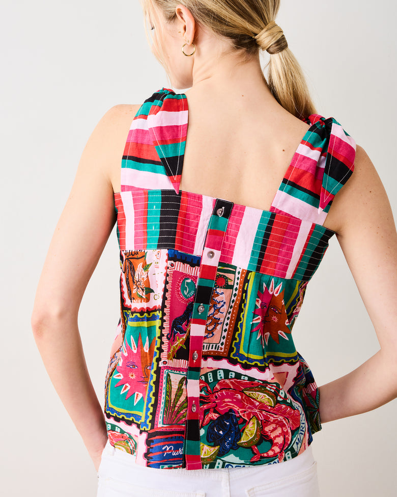 Colorful Coast - Sugar Sand Top - Vibrant Ink - Printfresh