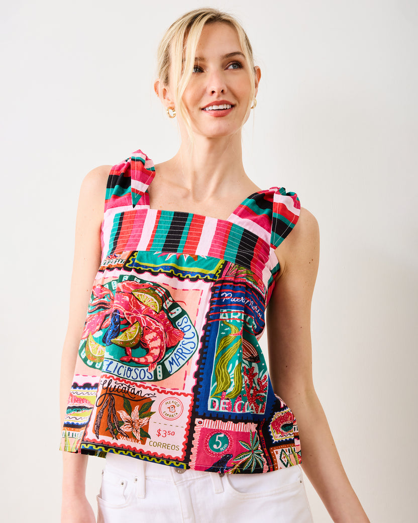 Colorful Coast - Sugar Sand Top - Vibrant Ink - Printfresh