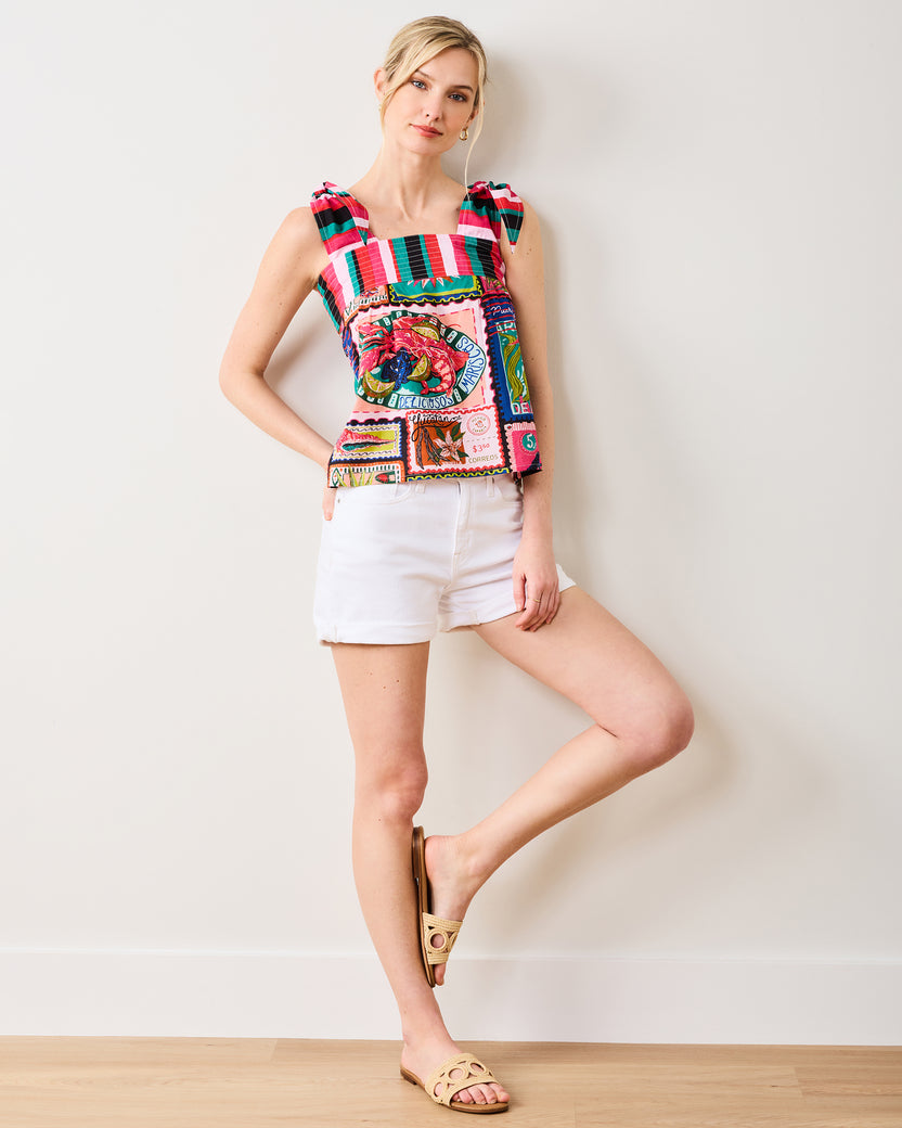 Colorful Coast - Sugar Sand Top - Vibrant Ink - Printfresh