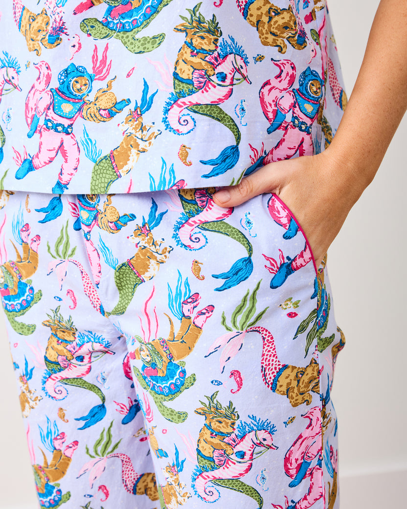 Deep Sea Divers - Cami Cropped PJ Pant Set - Lavender Sorbet - Printfresh