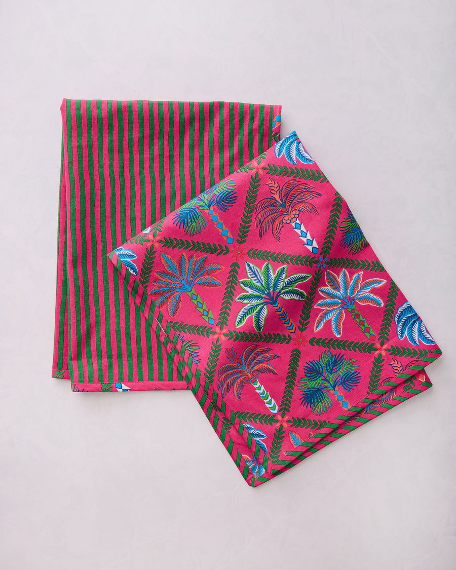 Palm Tree Paradise - Tea Towels Set Of 2 - Cocktail Umbrella - Printfresh