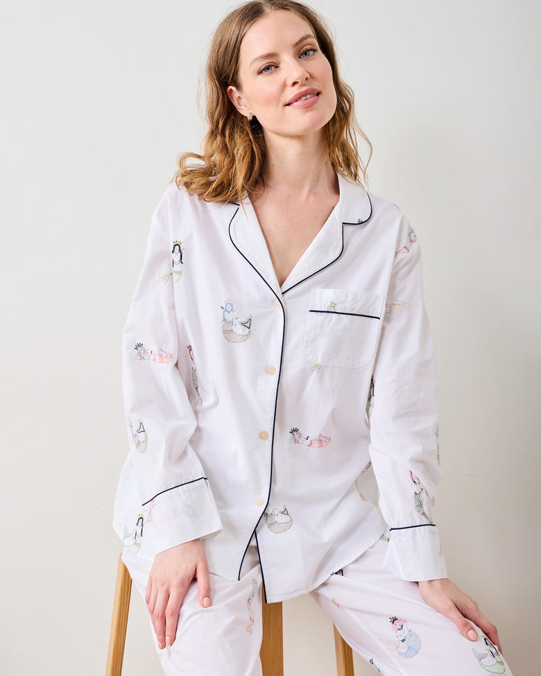 Mermaid Toile - Long PJ Set - Blush