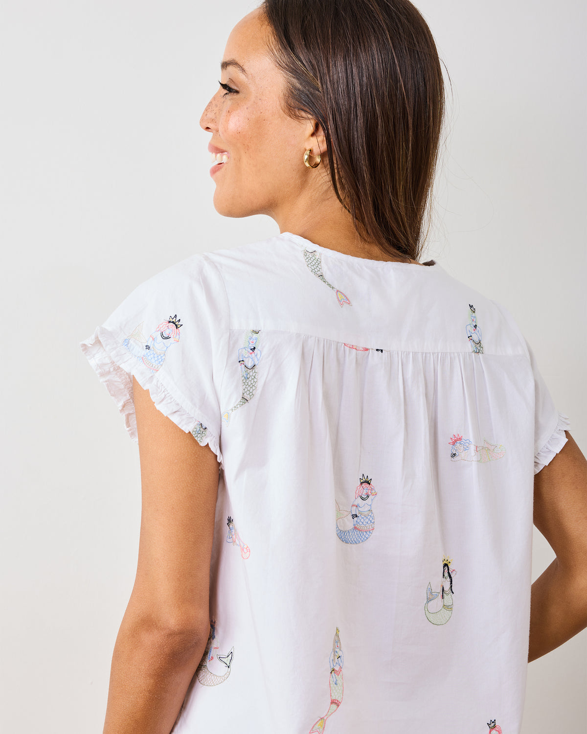 Daughters Of Triton - Pintuck Short Set - Cloud - Printfresh