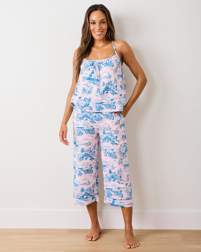 Mermaid Toile - Cami Cropped Set - Blush - Printfresh