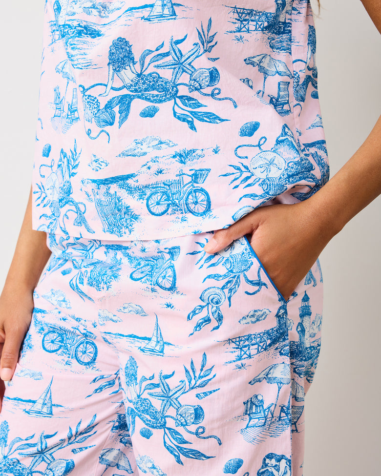 Mermaid Toile - Cami Cropped Set - Blush - Printfresh