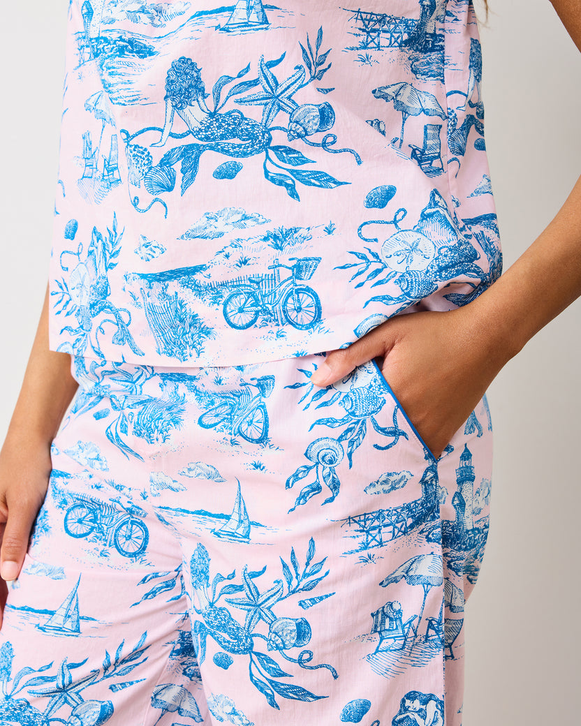 Mermaid Toile - Cami Cropped Set - Blush - Printfresh