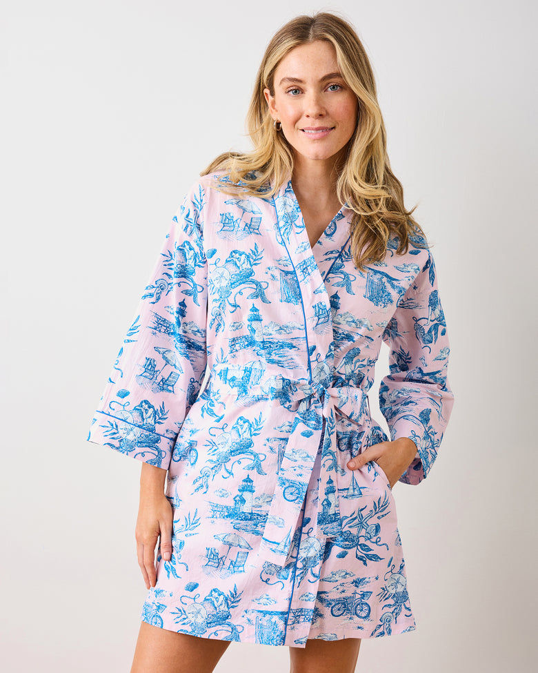 Mermaid Toile - Getting Ready Robe - Blush - Printfresh
