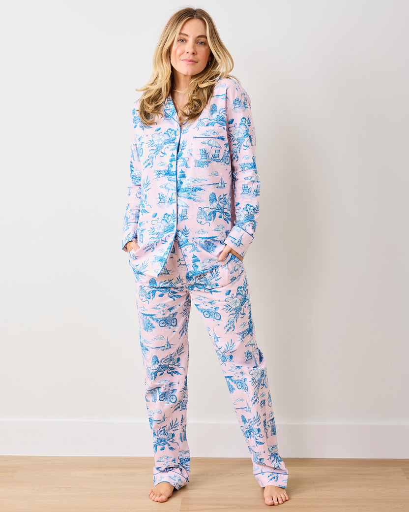 Mermaid Toile - Long PJ Set - Blush - Printfresh