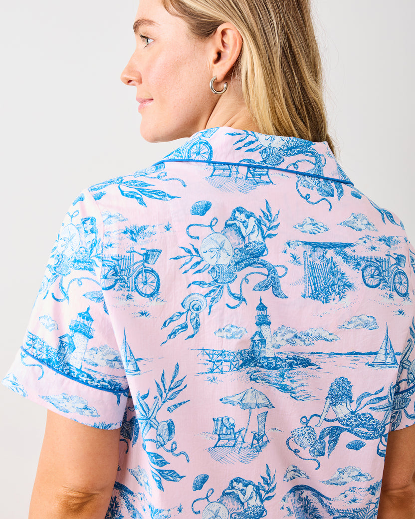 Mermaid Toile - Short PJ Set - Blush - Printfresh