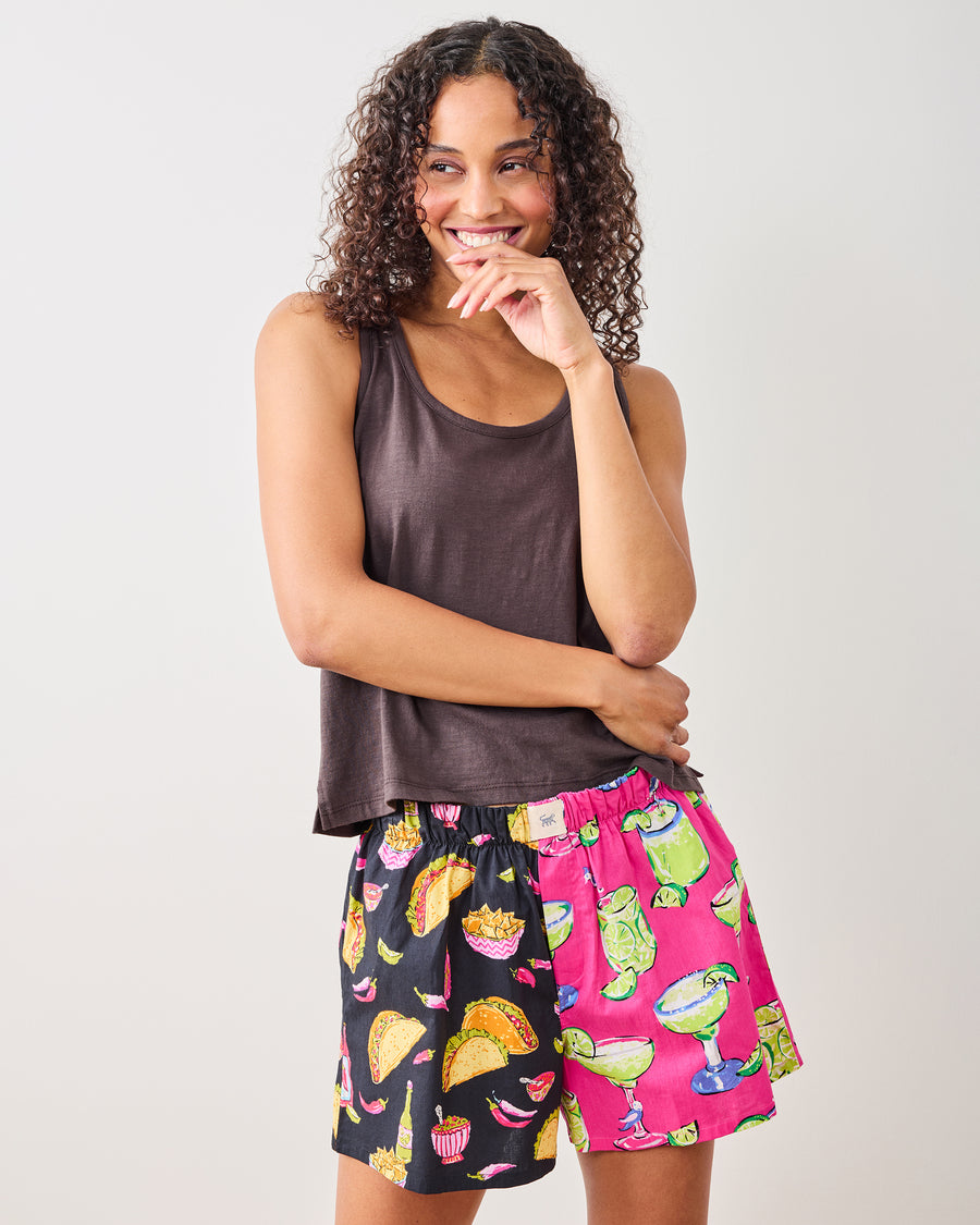 Guac On & Fresh Margarita - Boyfriend Boxer - Lava Rock - Printfresh