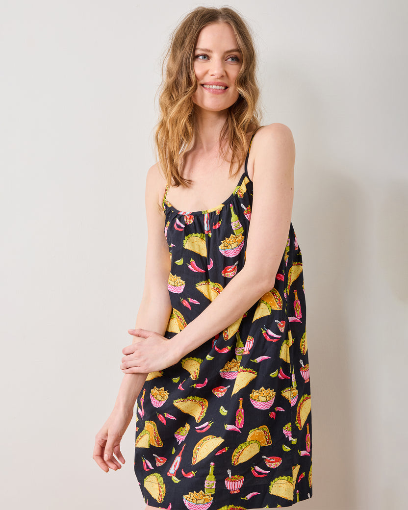 Guac On - Cami Nightgown - Lava Rock - Printfresh
