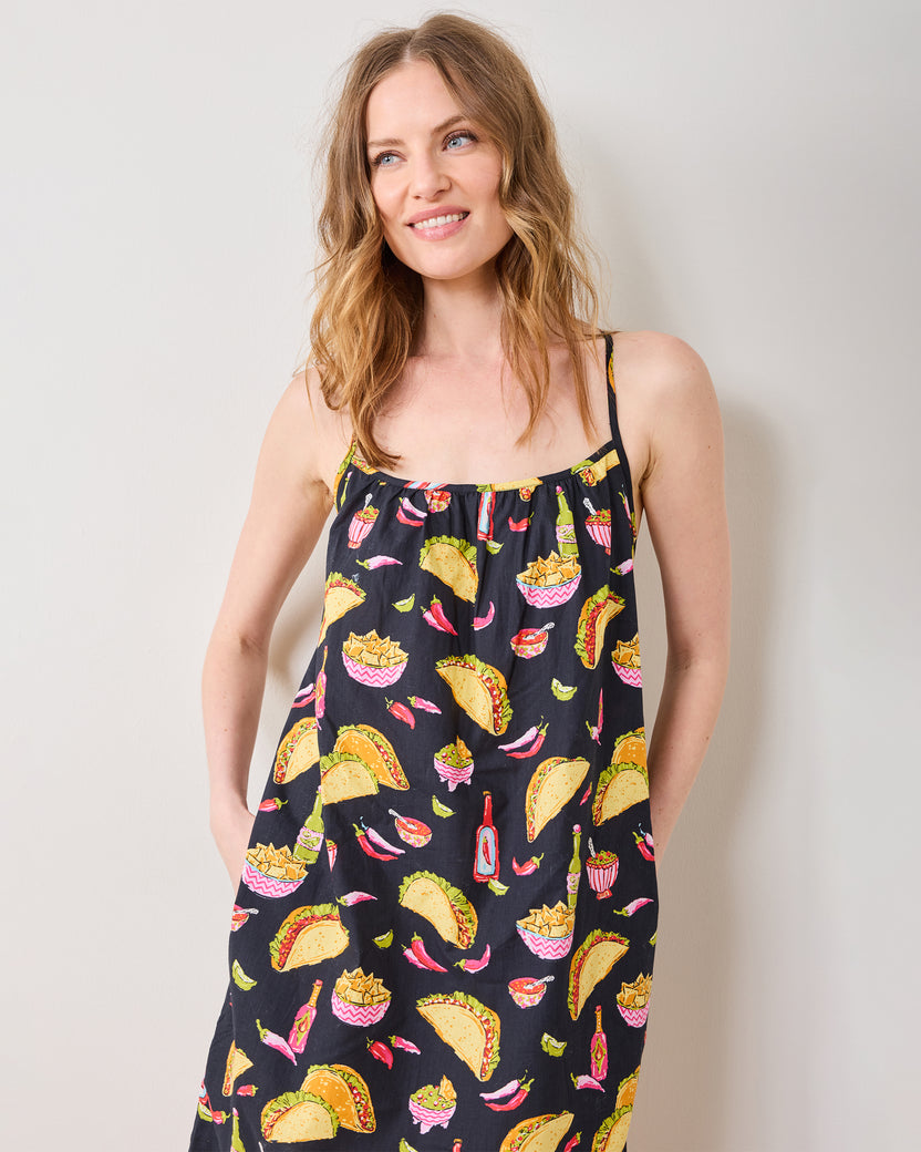 Guac On - Cami Nightgown - Lava Rock - Printfresh