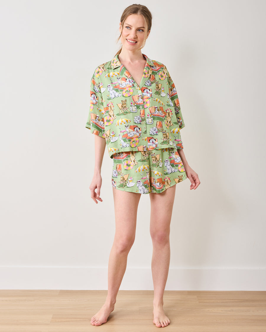 Palm Royale Pooches - Eco Satin Sweet Dreams Set - Grasshopper - Printfresh