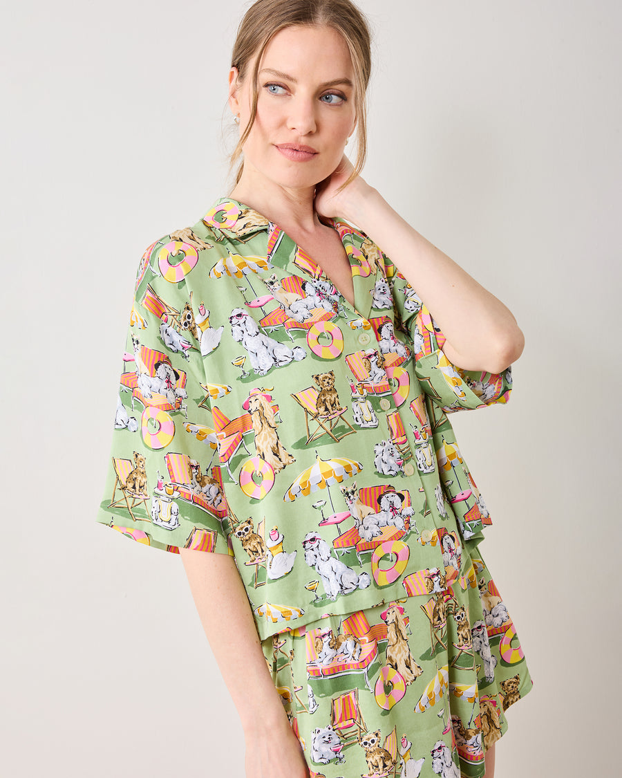 Palm Royale Pooches - Eco Satin Sweet Dreams Set - Grasshopper - Printfresh