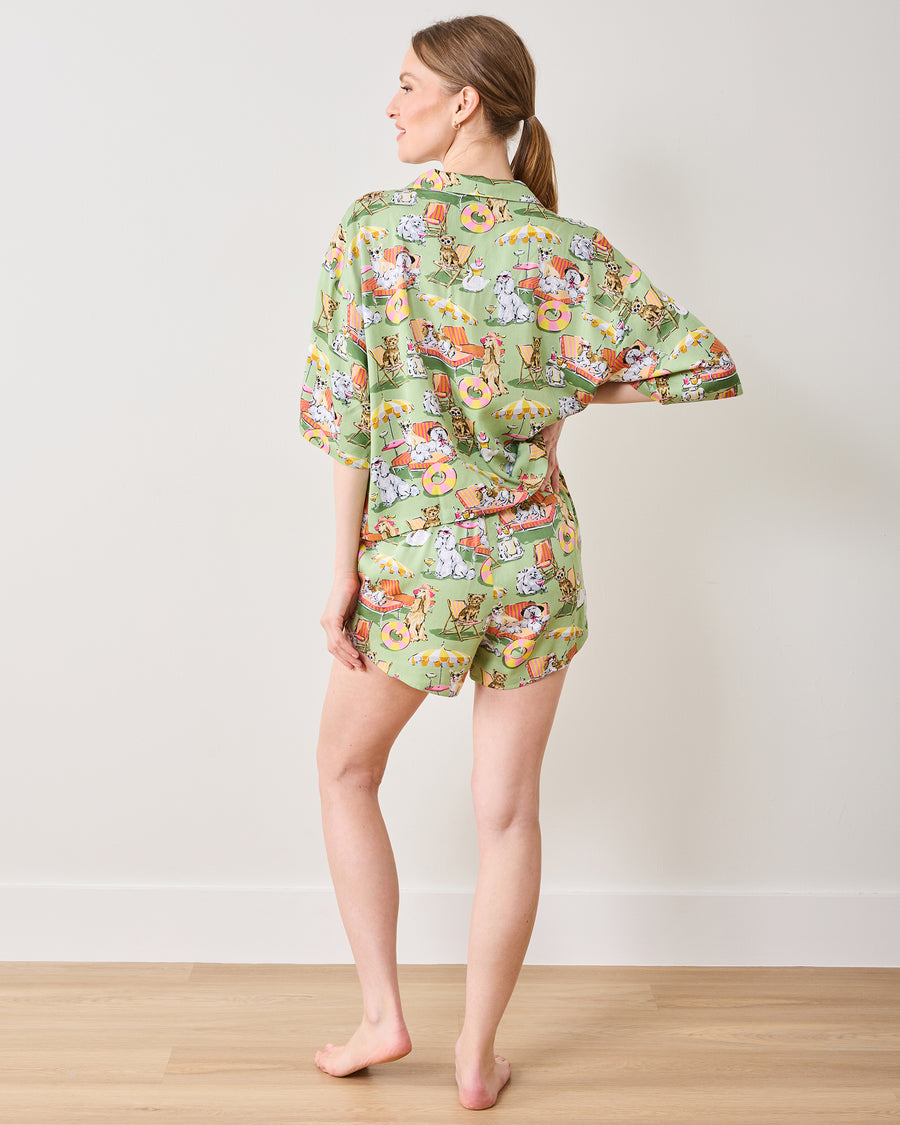 Palm Royale Pooches - Eco Satin Sweet Dreams Set - Grasshopper - Printfresh