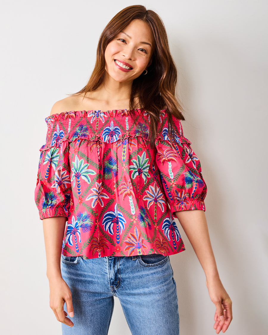 Palm Tree Paradise - Ximena Blouse - Cocktail Umbrella - Printfresh