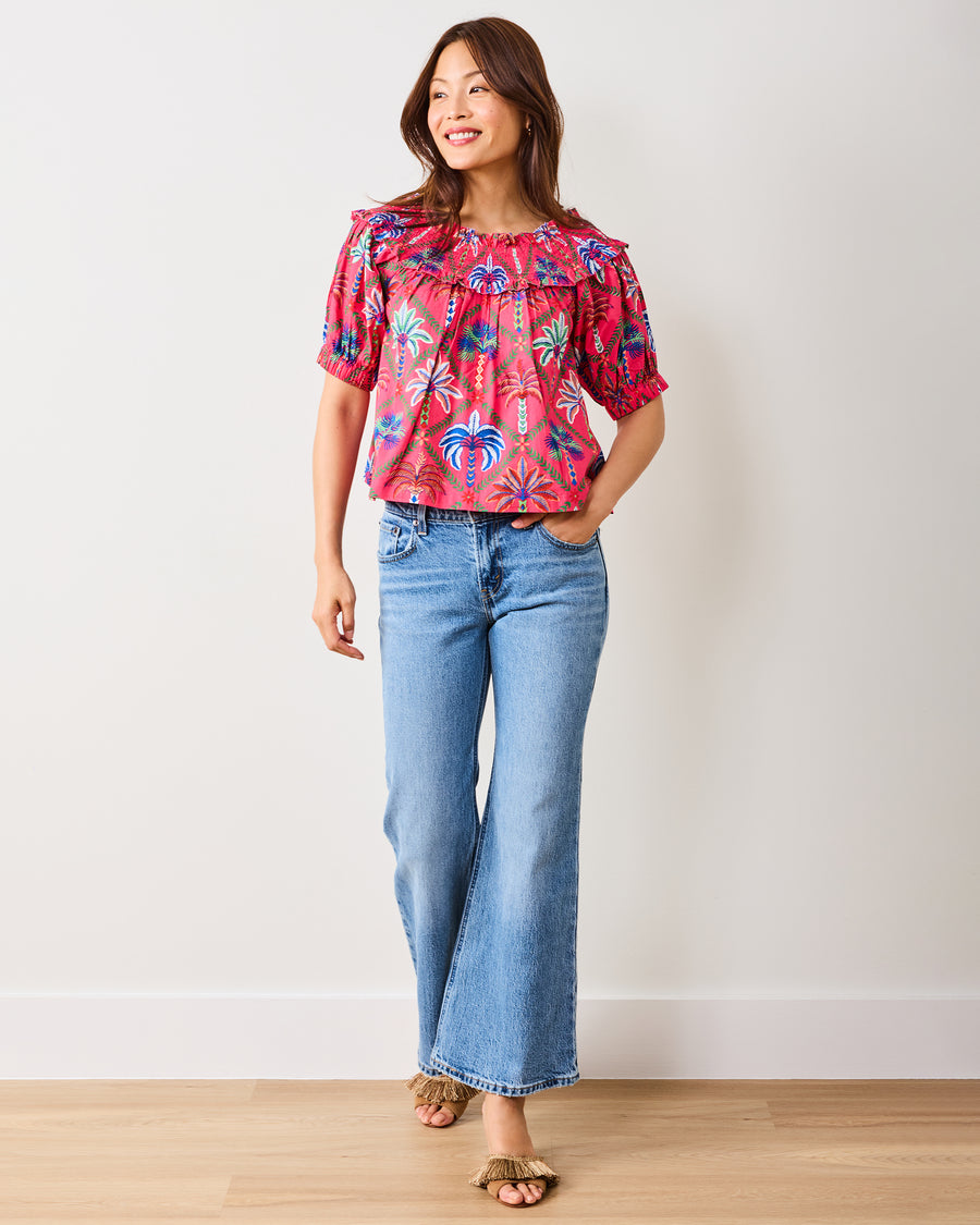 Palm Tree Paradise - Ximena Blouse - Cocktail Umbrella - Printfresh