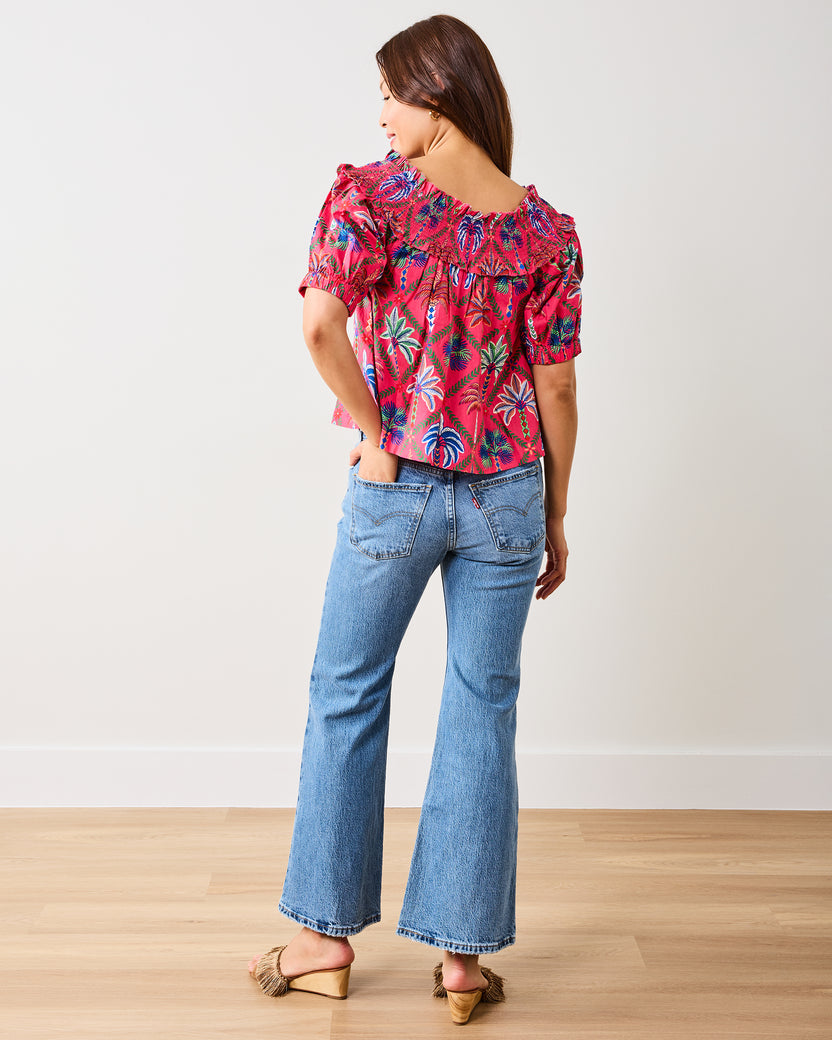 Palm Tree Paradise - Ximena Blouse - Cocktail Umbrella - Printfresh