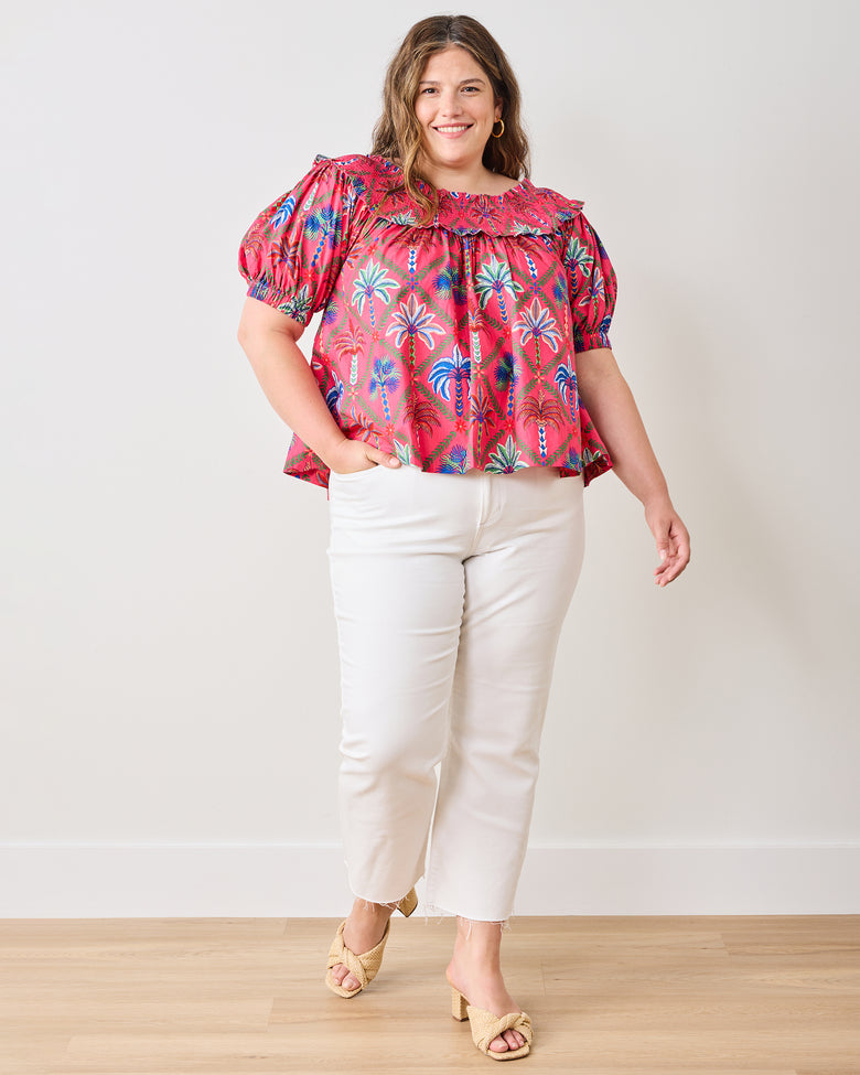 Palm Tree Paradise - Ximena Blouse - Cocktail Umbrella - Printfresh
