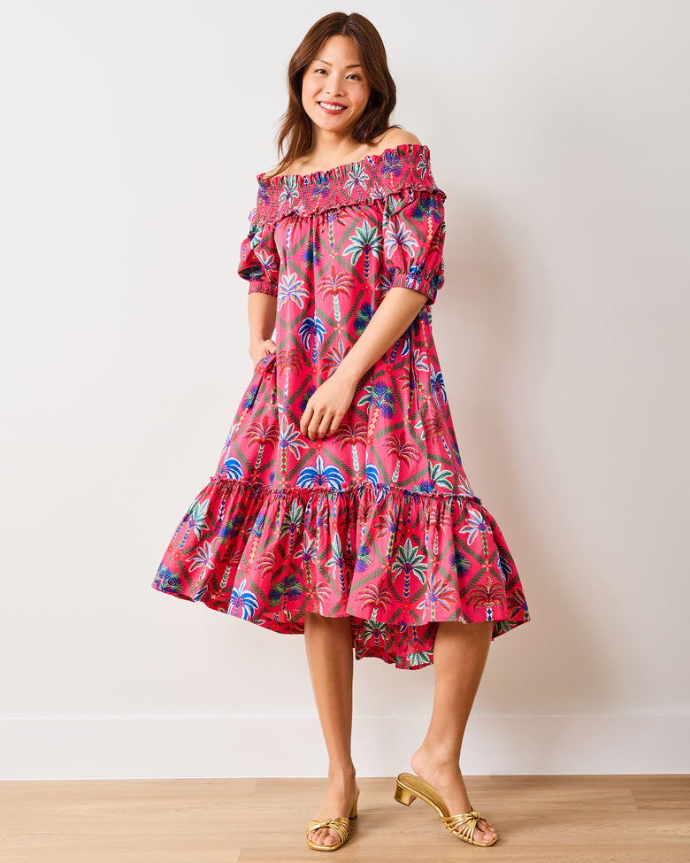 Palm Tree Paradise - Ximena Dress - Cocktail Umbrella - Printfresh