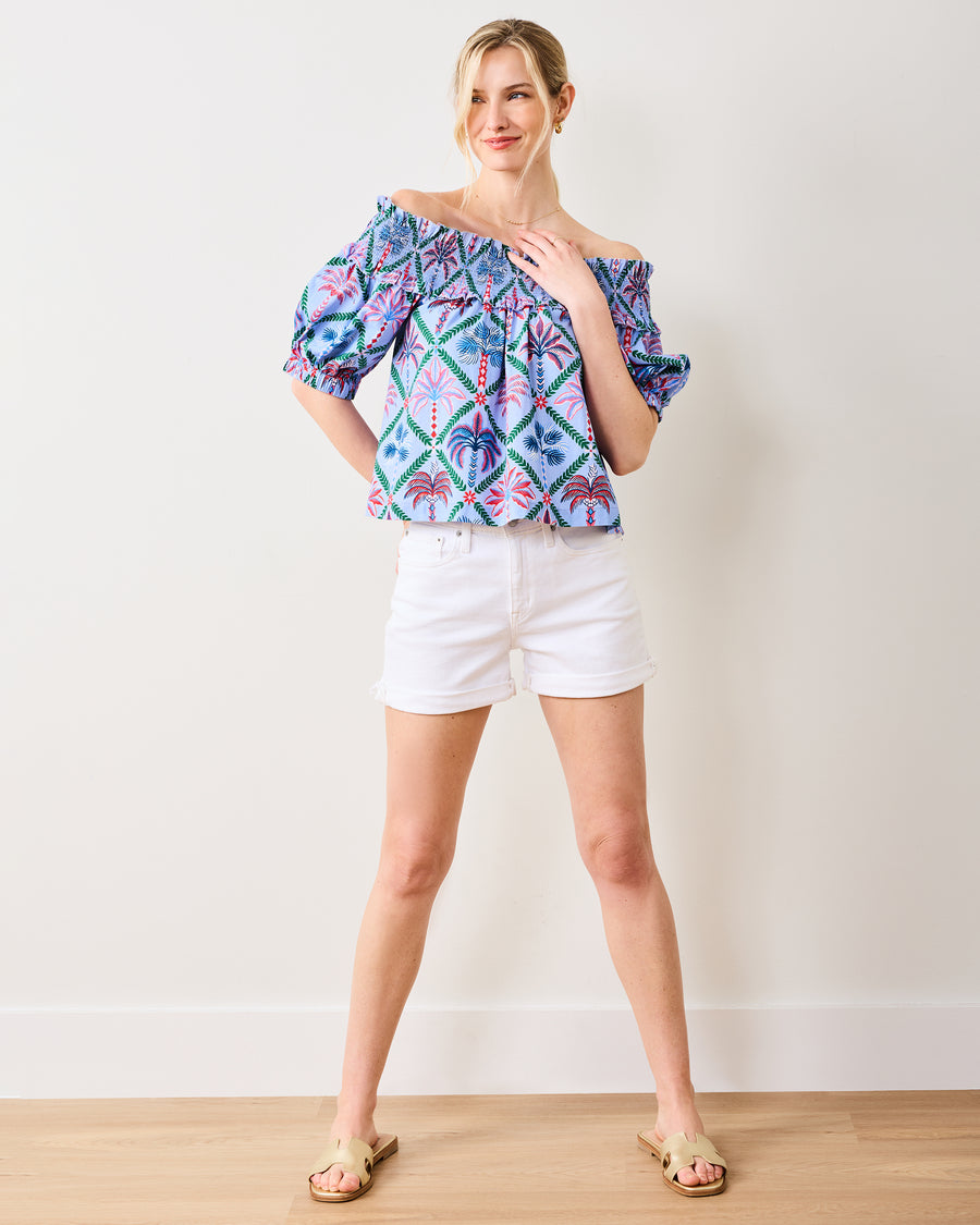 Palm Tree Paradise - Ximena Blouse - Lilac Escape - Printfresh