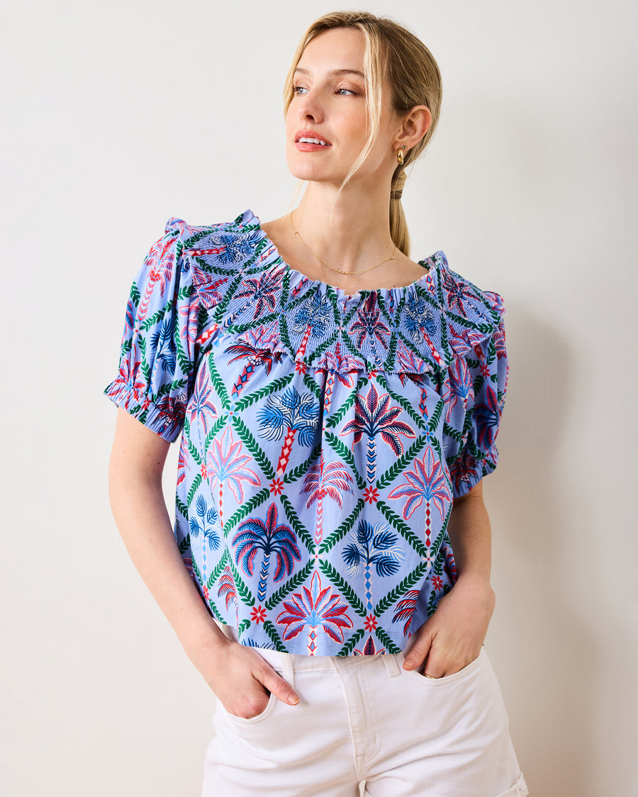 Palm Tree Paradise - Ximena Blouse - Lilac Escape - Printfresh