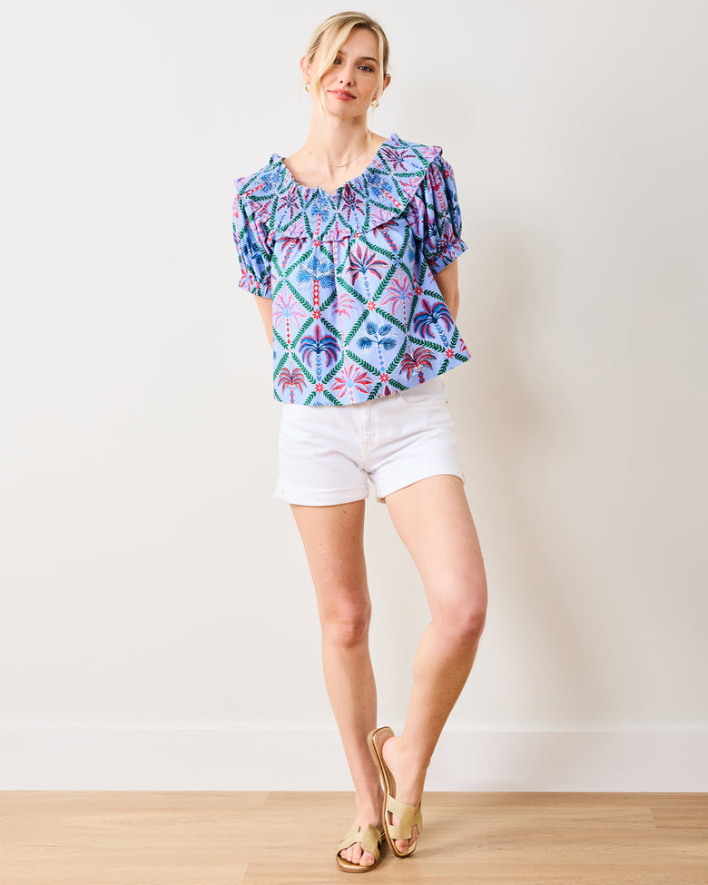 Palm Tree Paradise - Ximena Blouse - Lilac Escape - Printfresh