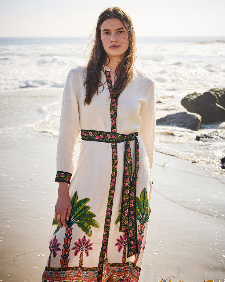 Playa Palms - Monaco Midi Dress - Off White Printfresh Playa Palms - Monaco Midi Dress - Off White Printfresh